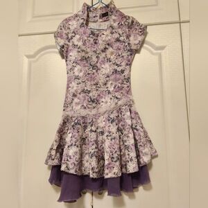 Elegant Floral Purple Dress for Women